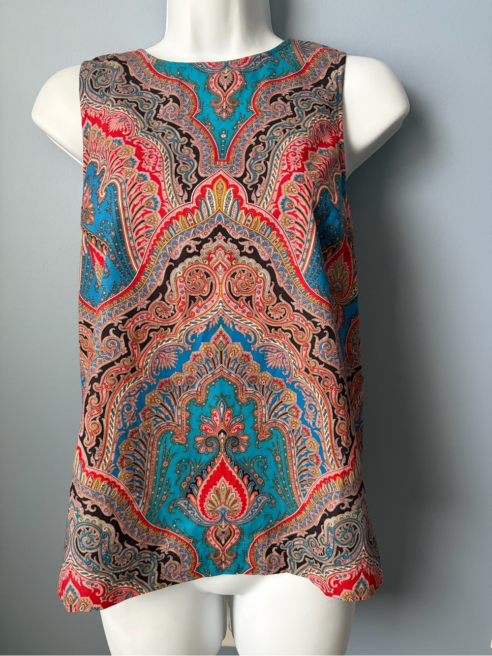 J. Crew Ratti Mediteranean Paisley Tie Back Top, AF446,  Size XS